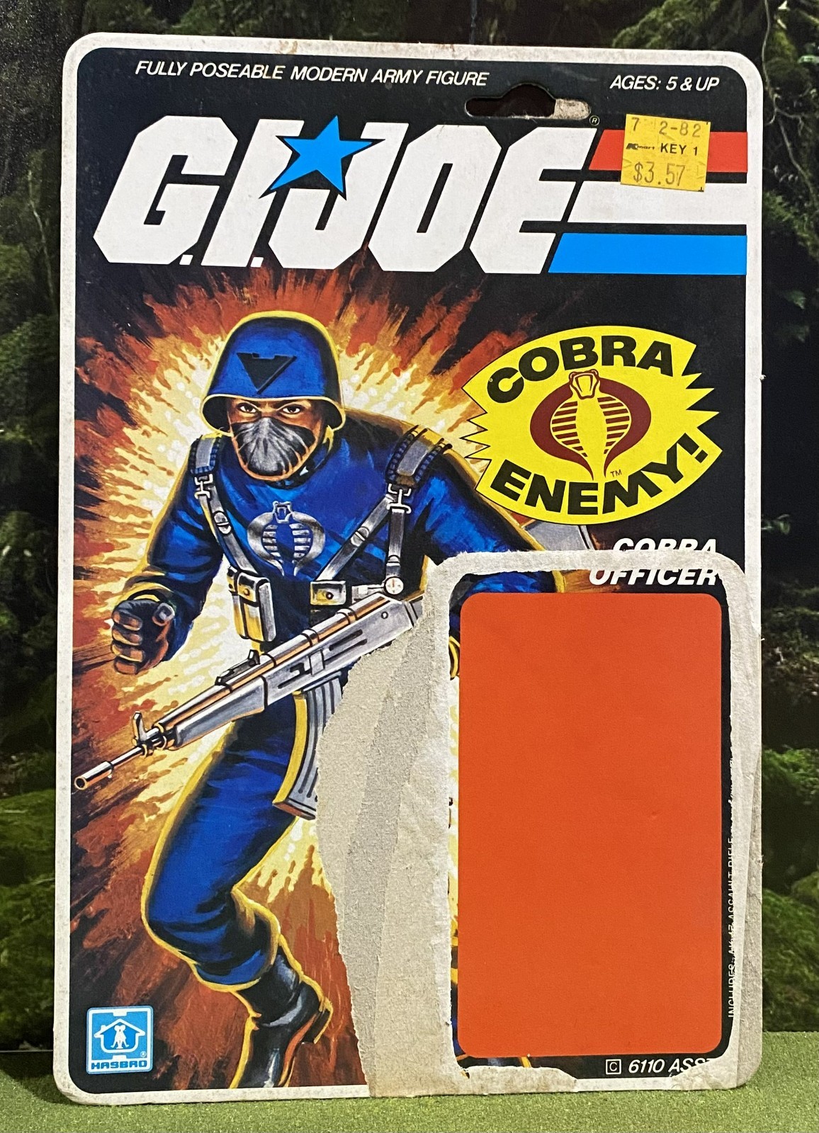 G.I. 1982 vintage Joe COBRA OFFICER v1 scheda file pesca completa NON TAGLIATA retro ARAH - 11
