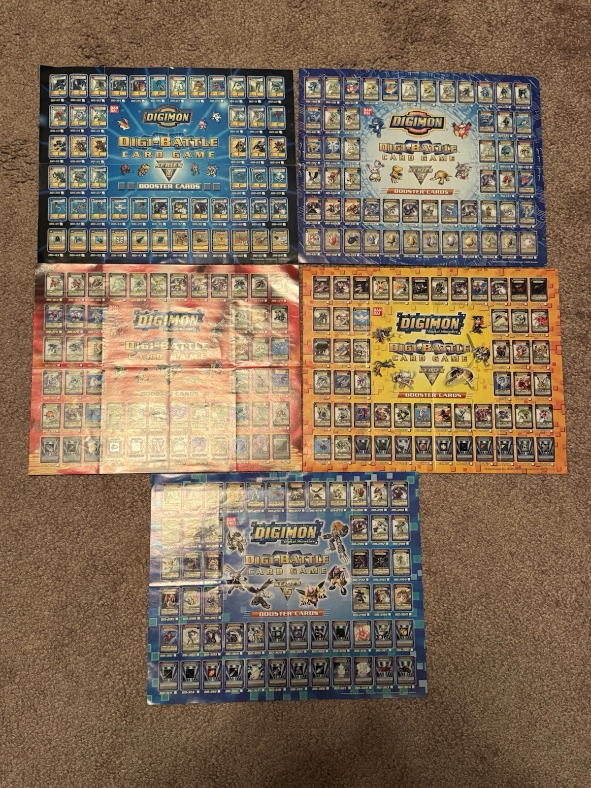 Digimon Digi-Battle Serie 1-6 Trading Card Checklist Bandai 2000 