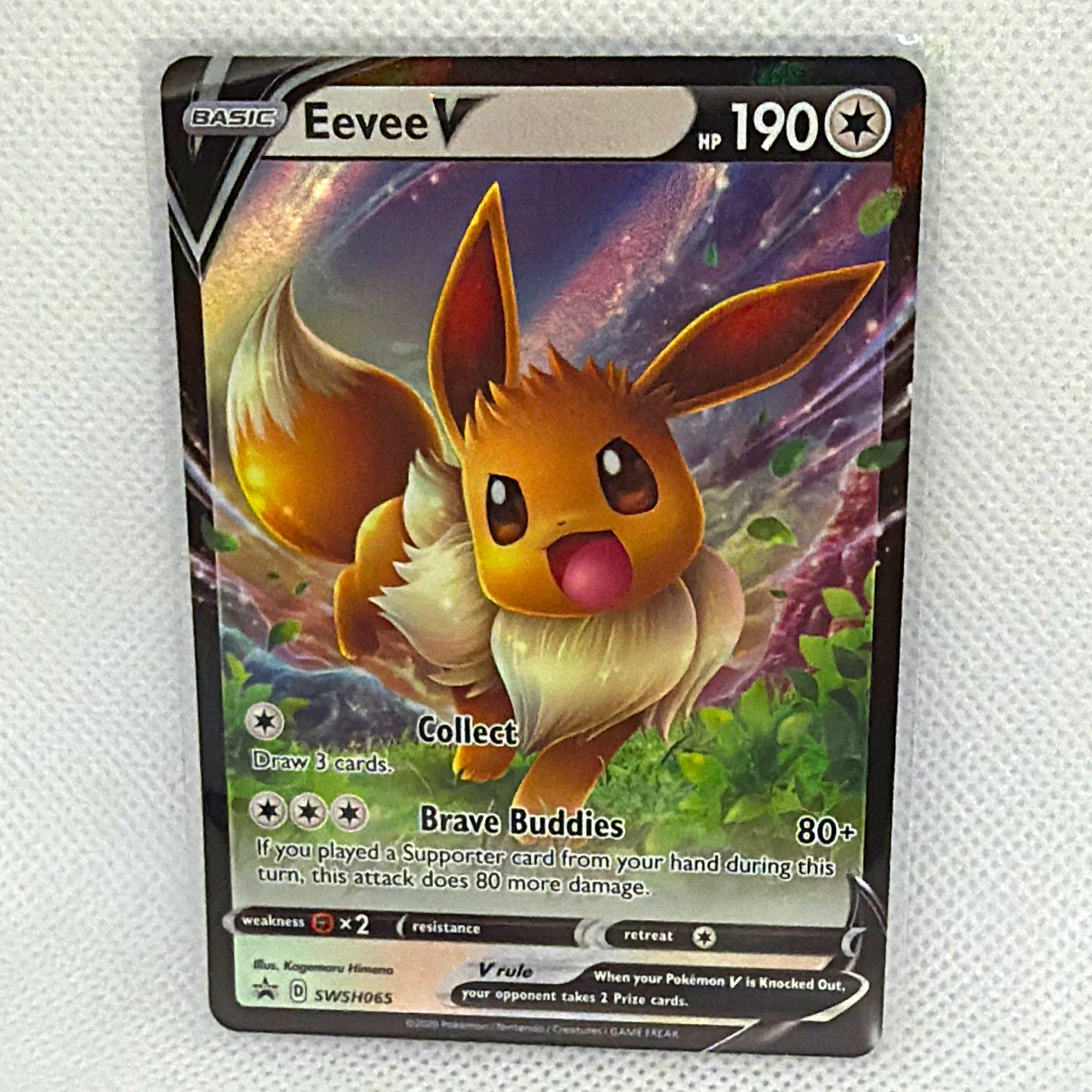 Eevee V SWSH065 SWSH Spada e Scudo Promo Holo EN 2020 190 CV