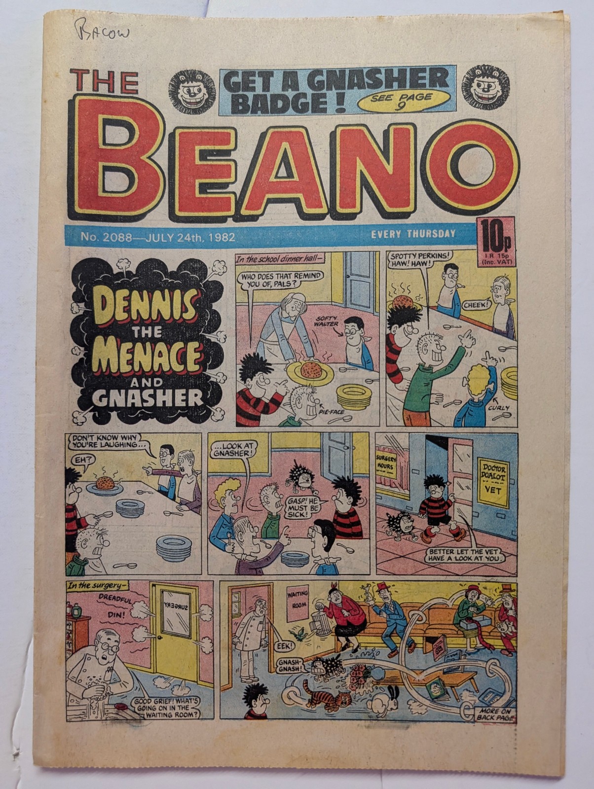 Beano Comic No 2088, July 24th 1982.