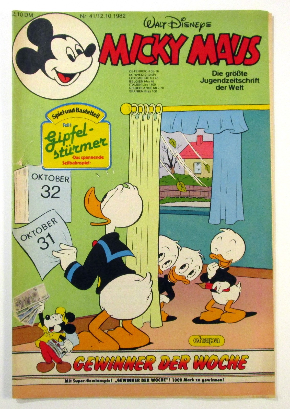 Topolino 1982 fascicolo #41 del 12 ottobre 1982 con supplemento + Schnipp Ehapa Editore