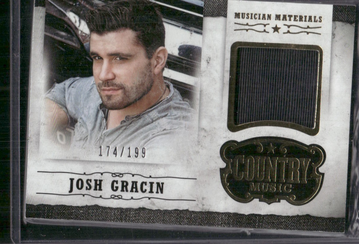 JOSH GRACIN 2014 Panini Musica Country Musicista Materiali Reliquia Oro #D/199