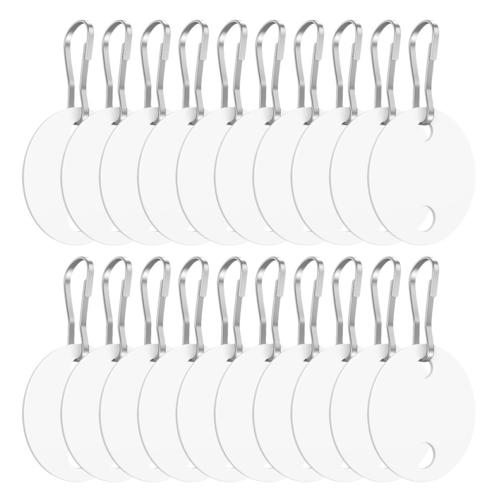 500 étiquettes porte-clés blanches en plastique, inscriptibles des deux côtés,