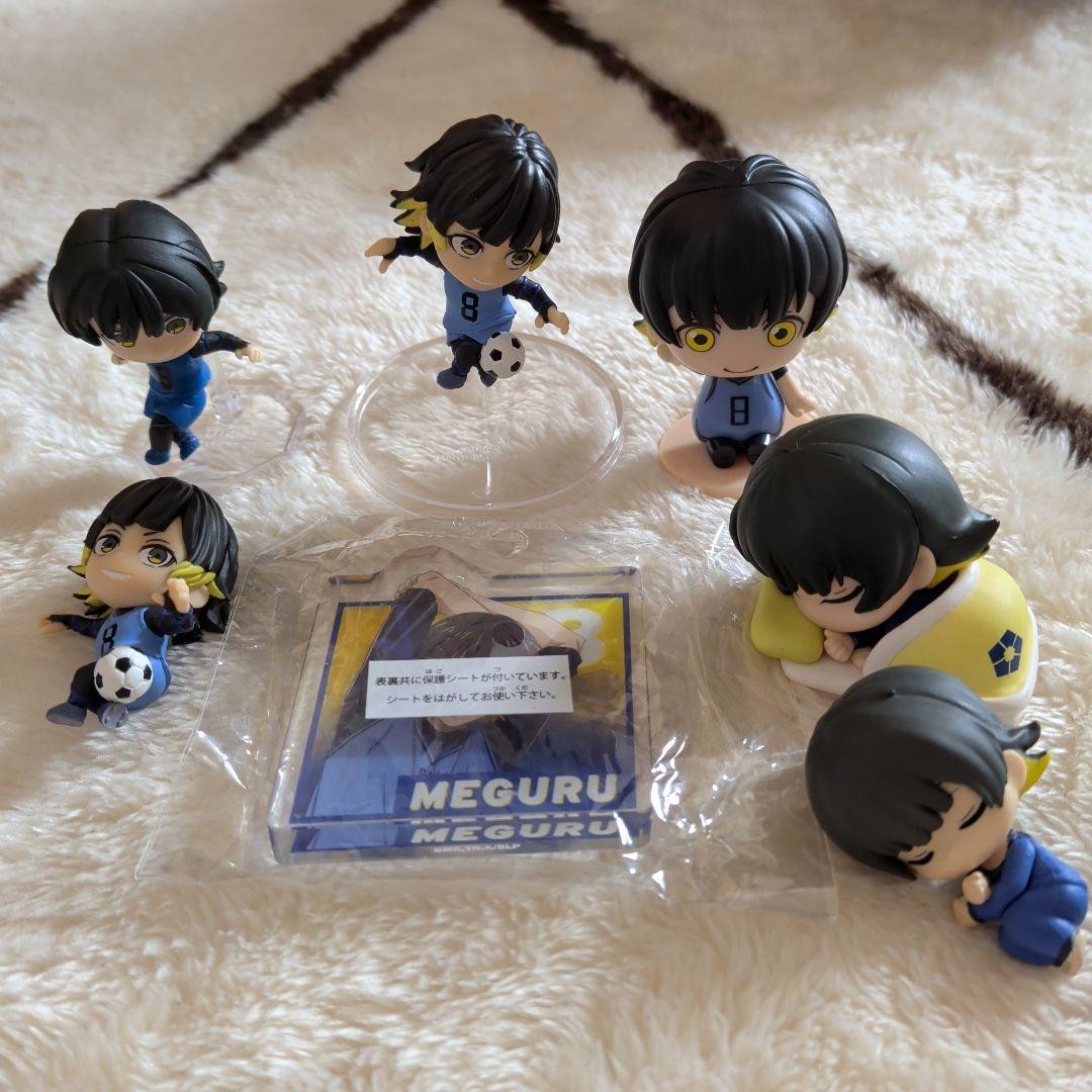 Blue Lock Character Figure Acrylic Stand Set 5pc No Base Excellent Condition