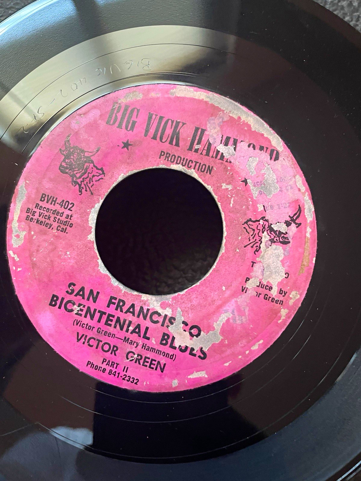 Victor Green - San Francisco Bicentennial Blues, 7" Vinyl vg 