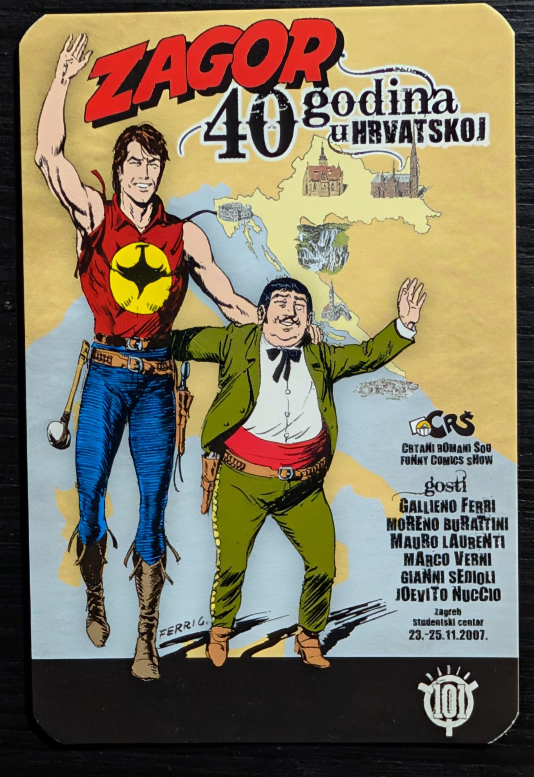 Calendario 2008 Zagor 40 Years in Croatia 2008 Calendar Card CRŠ Zagreb Tessera