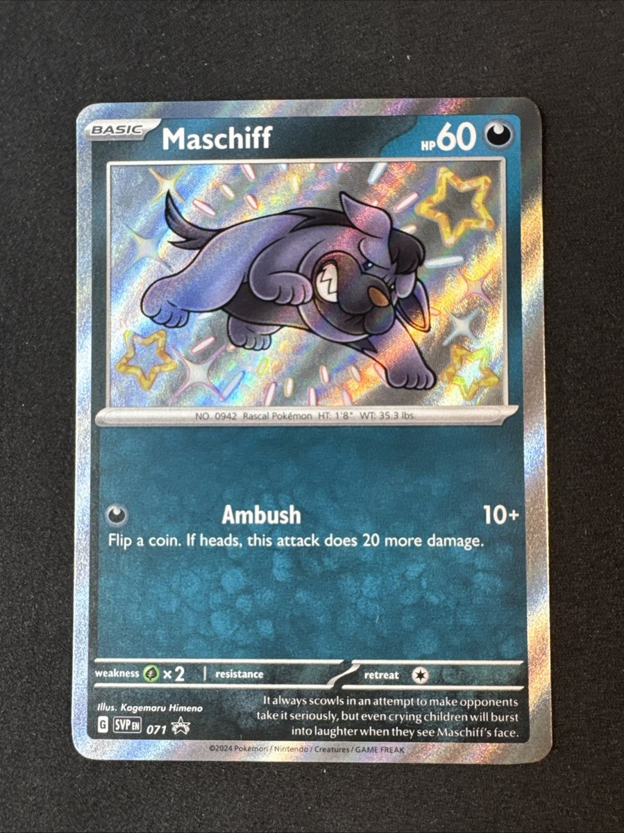 Carte promozionali Maschiff 071 Sv: Scarlet & Violet Black Star Holo Pokemon