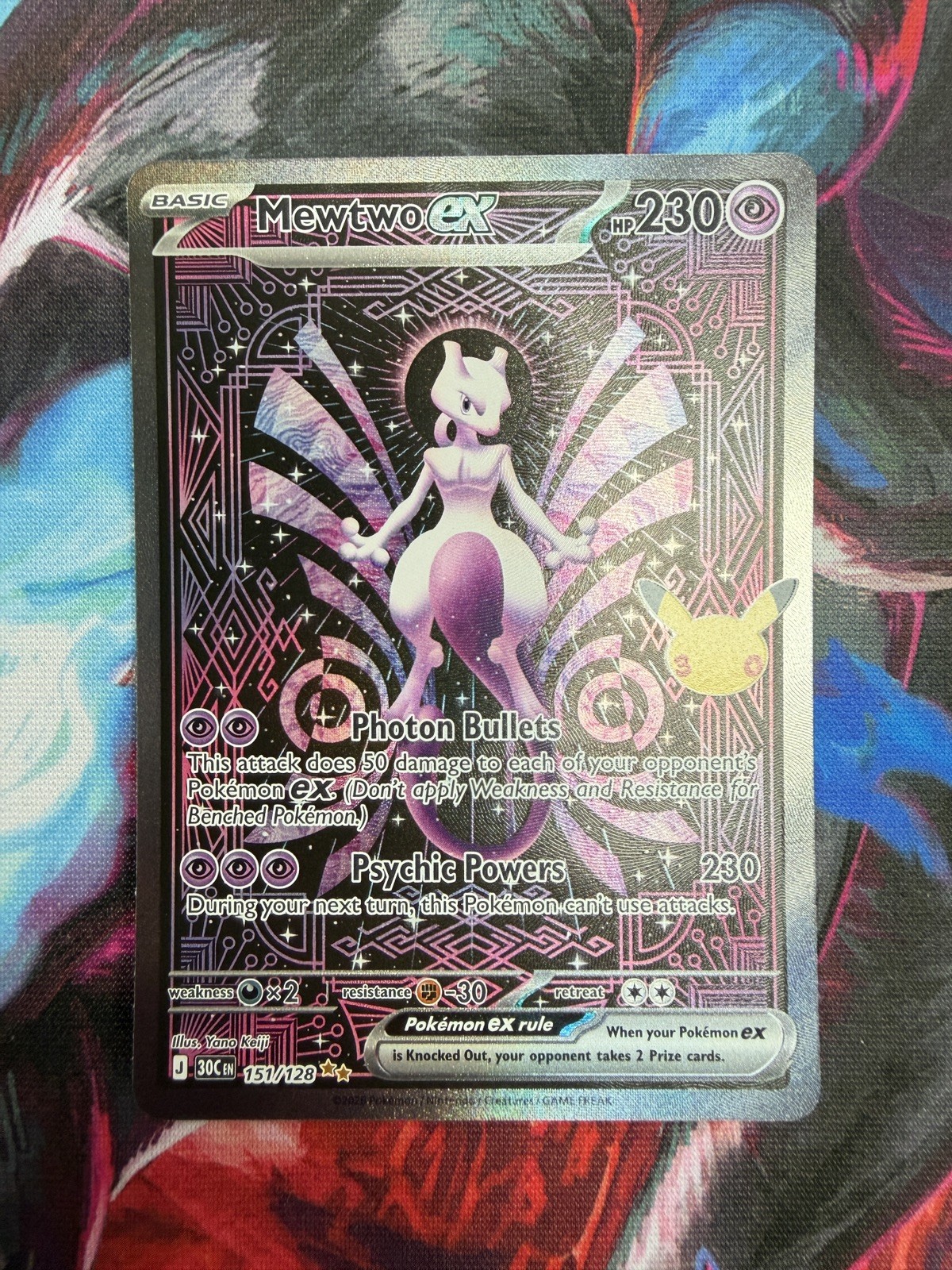 30° Anniversario Celebrazione Mewtwo EX Illustrazione Speciale Rara SIR NM 151/128