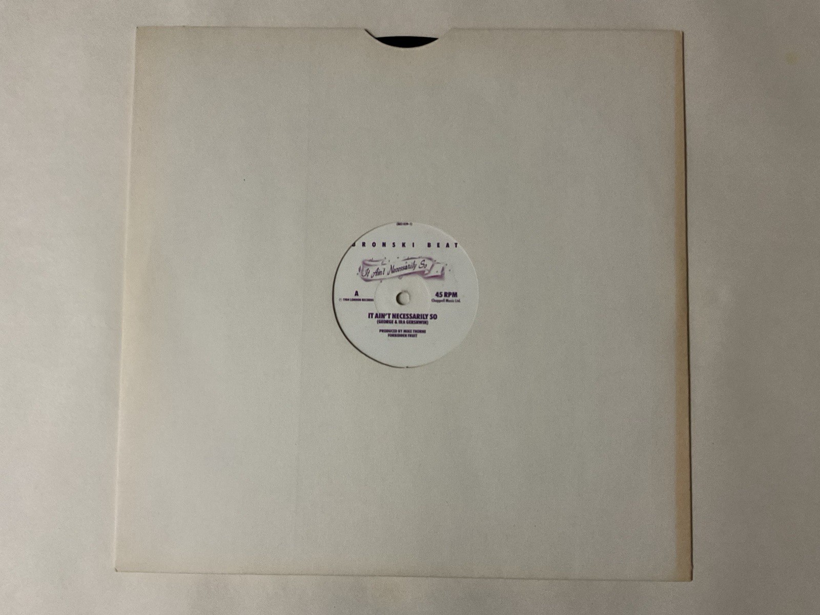 Bronski Beat, ‘It Ain’t Necessarily So/Smalltown Boy’, 12” (1984 PLAY TESTED)