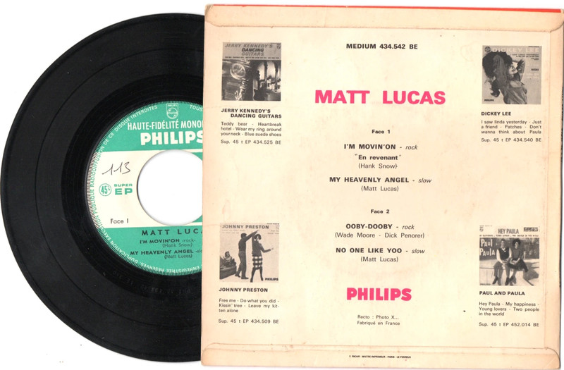 Matt Lucas - 45 T EP I'm Movin' On (1964)