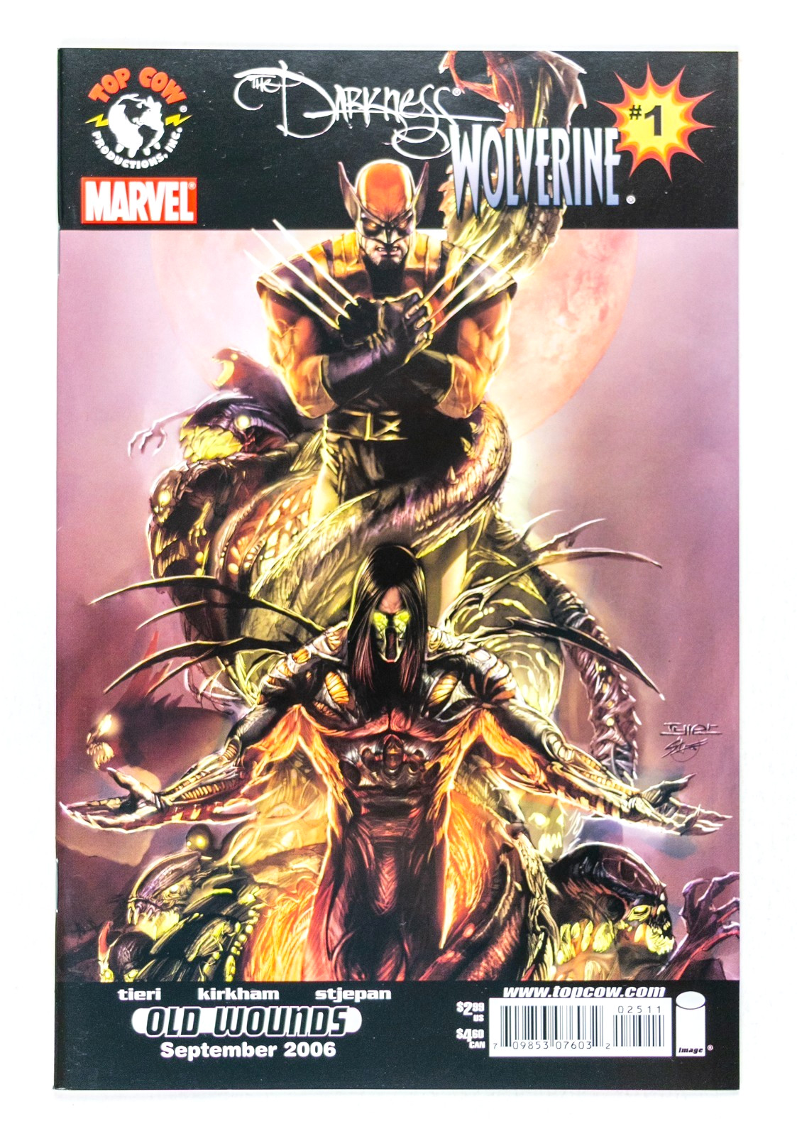 The Darkness/Wolverine #1 (2006 Top Cow/Marvel) Old Wounds Tyler Kirkham Cvr NM-
