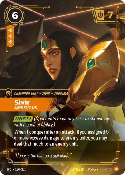 Sivir, Ambitious [Spiritforged] 120/221 NM Foil