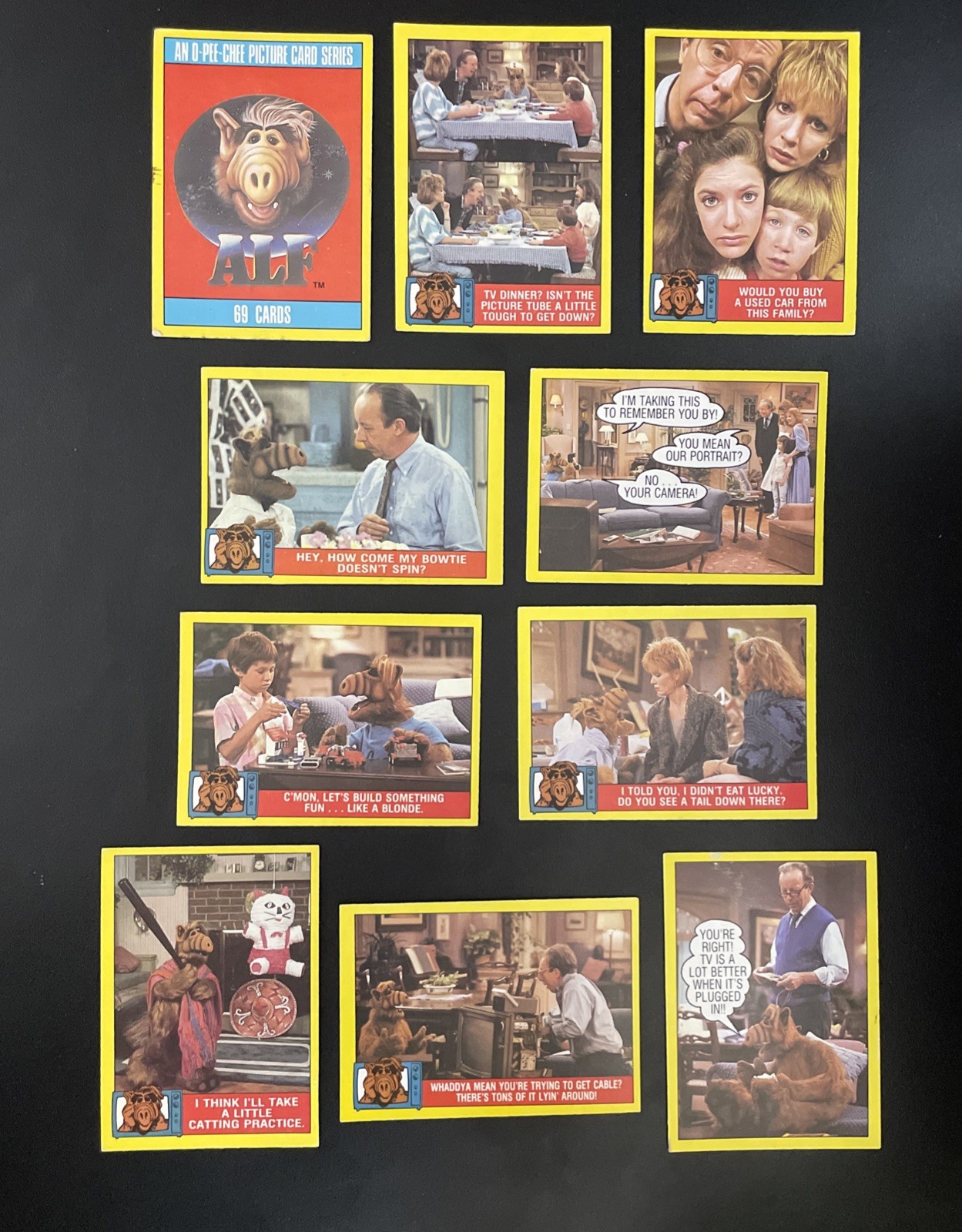 ALF : His Life & Times trading card lot 10X 1987 O-Pee-Chee TV show cards Alien