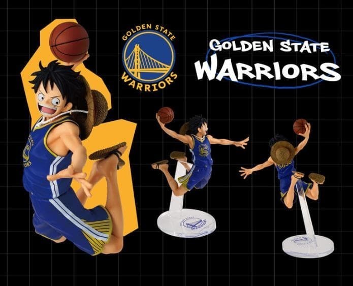 ONE PIECE NBA Rufy Golden State Warriors MSP Figure Banpresto Japan Anime