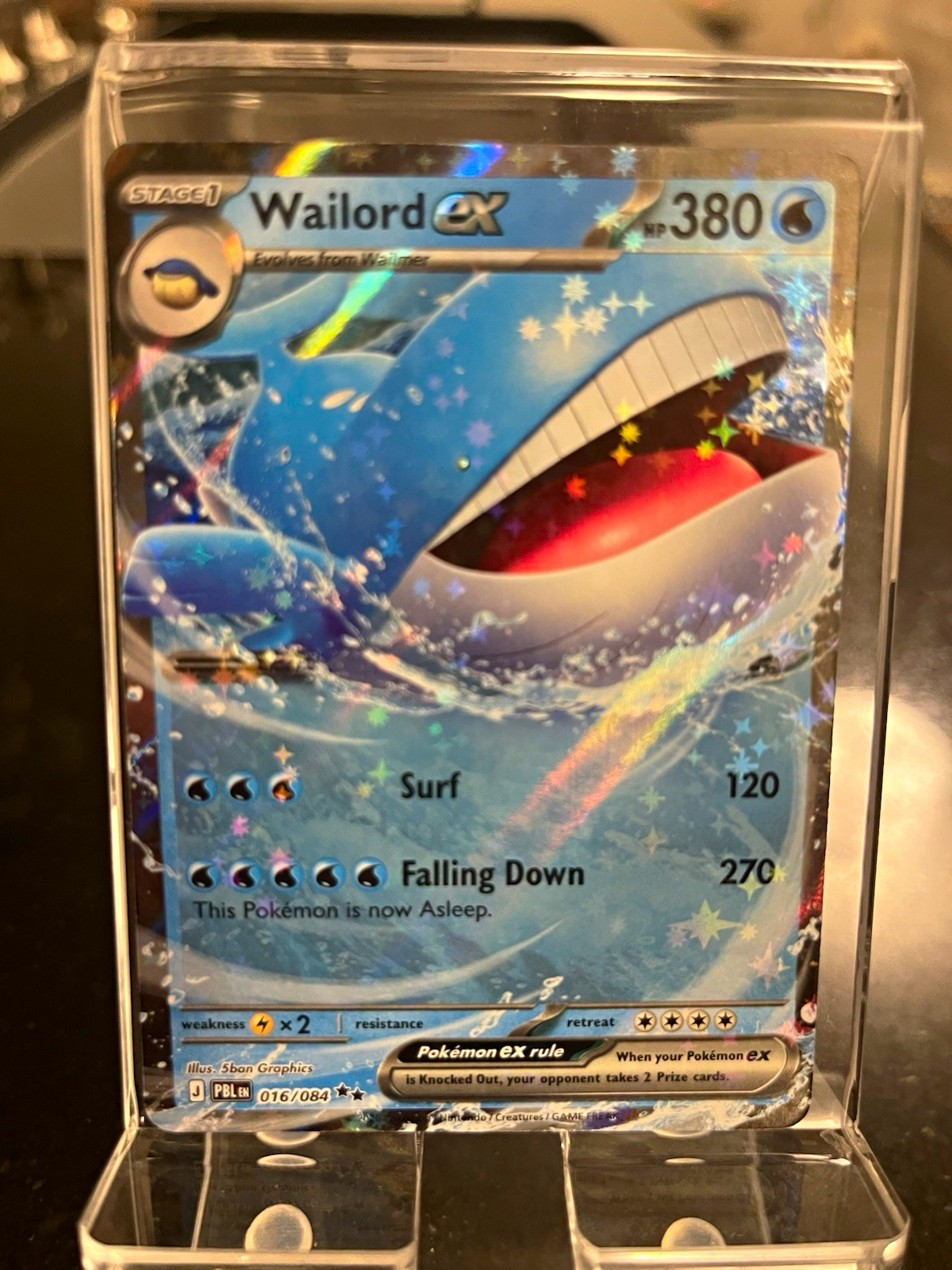 Pokemon TCG Wailord ex 016/084 Pitch Black Holo - NM