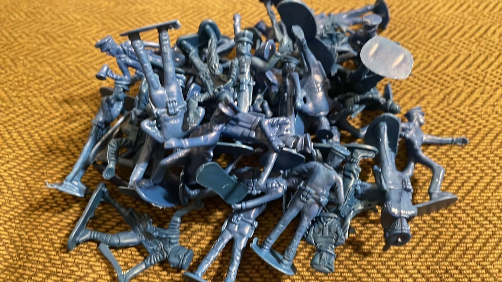 44 soldatini giocattolo vintage blu polizia esercito figure soldatino plastica