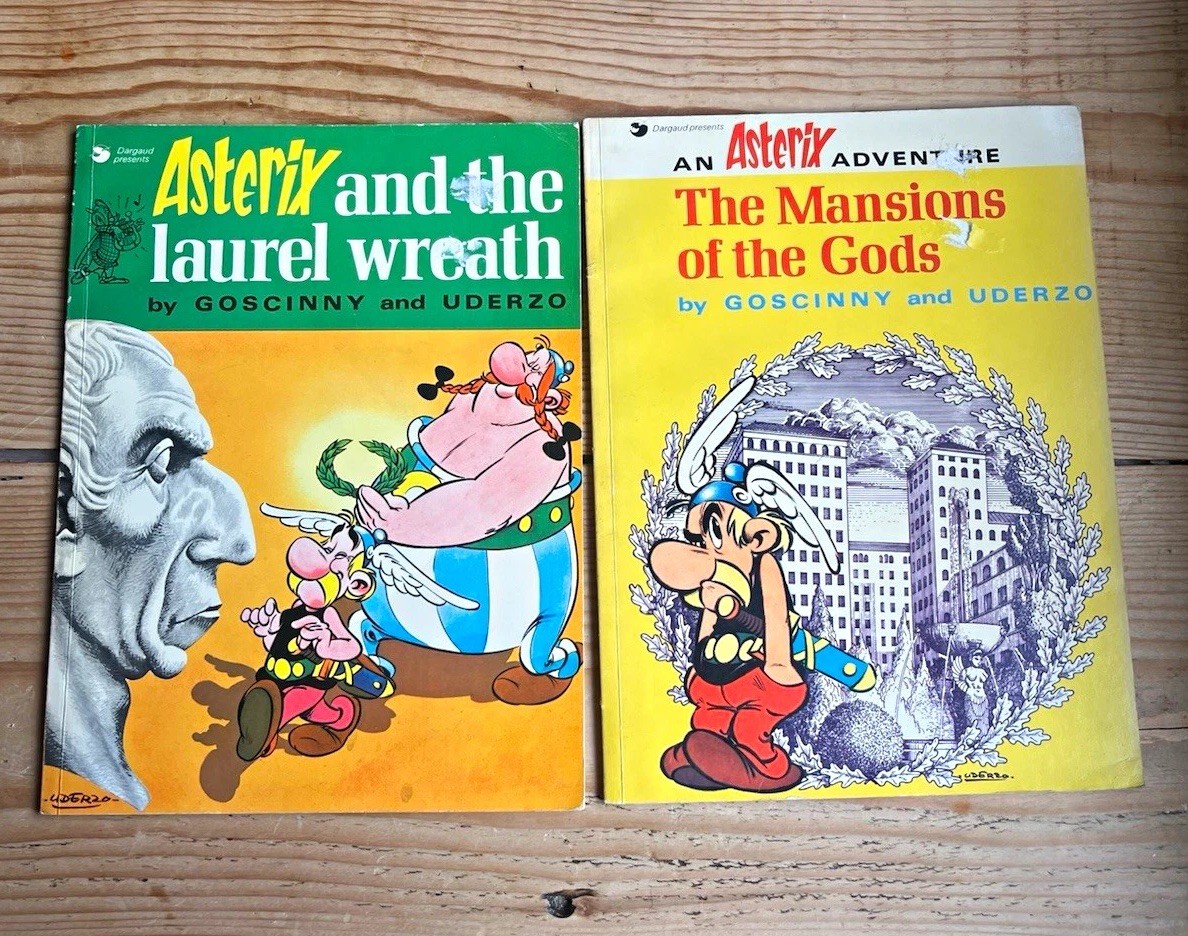 Vintage Asterix Comic Book Lot 1975 1976 Mansions of the Gods Laurel Wreath UK