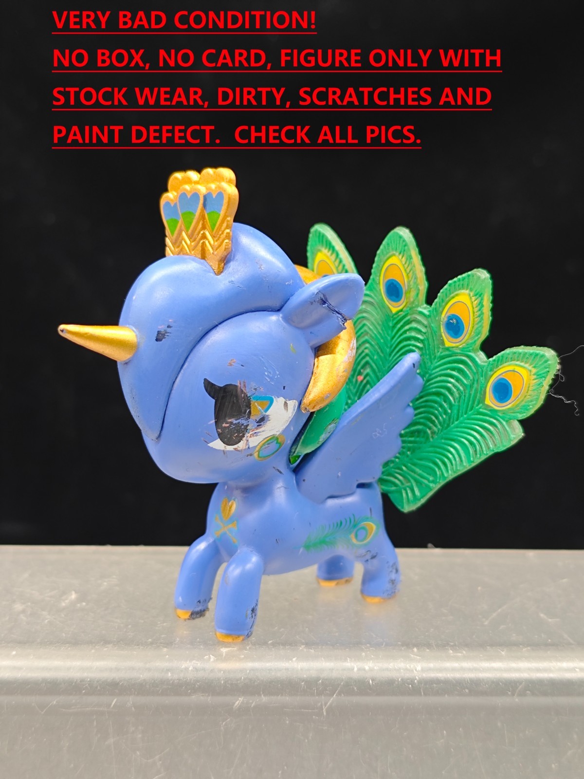 BAD CONDITION NO BOX Tokidoki Unicorno Series 8 Pluma Peacock Vinyl Figure