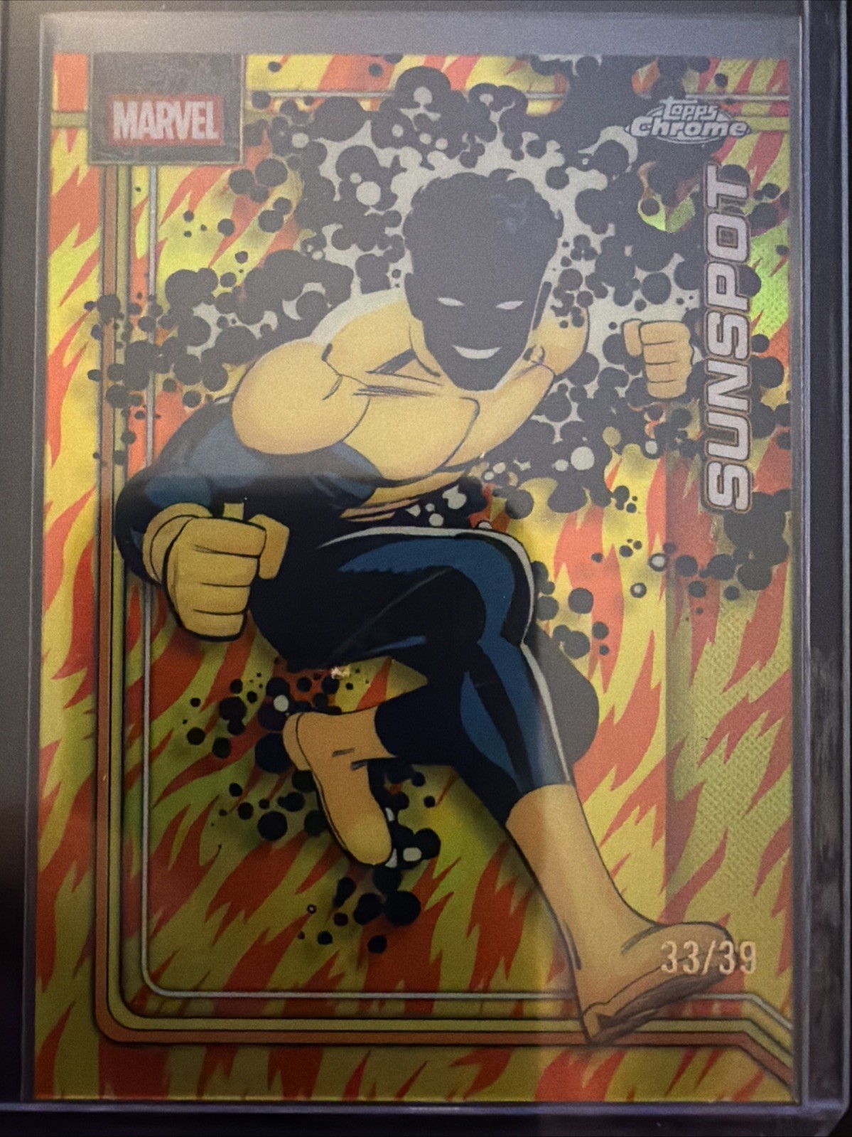 2026 Topps Chrome Marvel #172 rifrattore torcia umana macchie solari /39