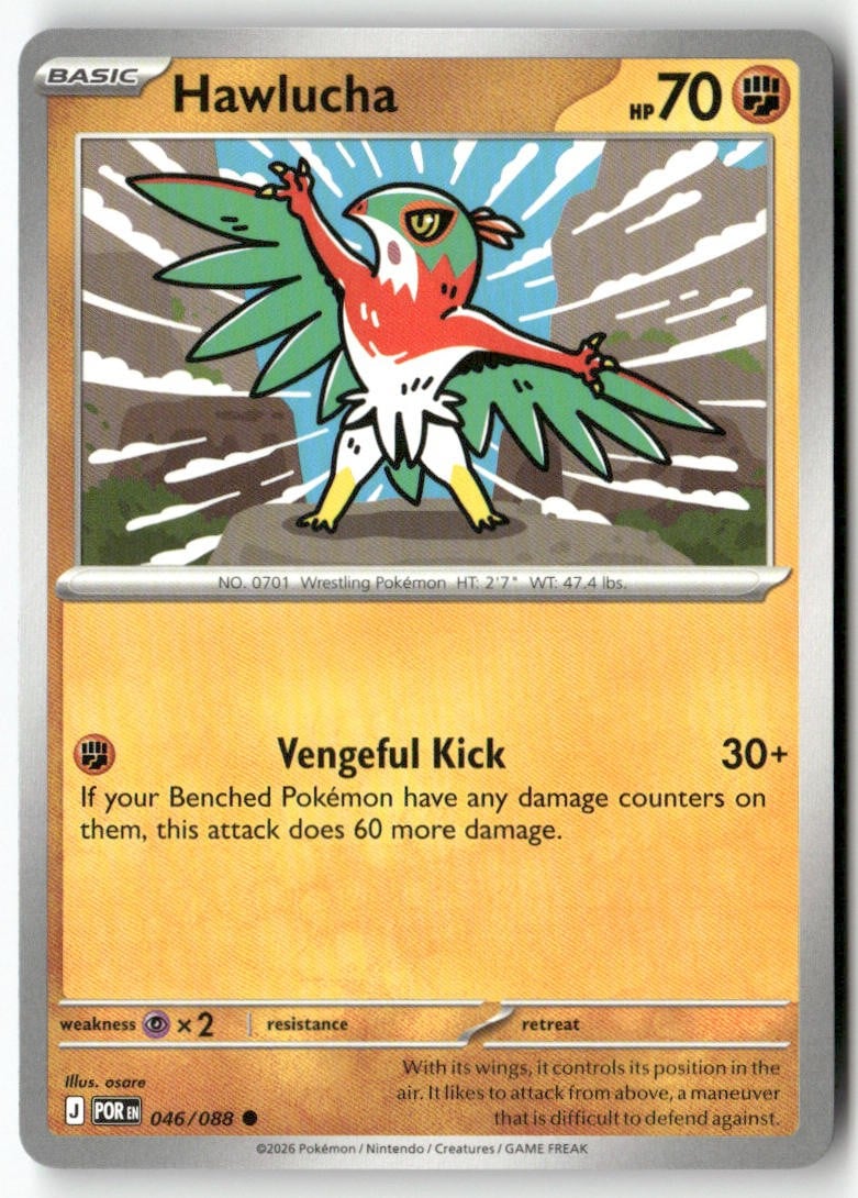 Hawlucha 046/088 perfetto ordine pokemon comune osare