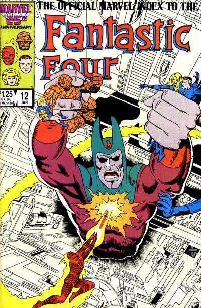 Indice Ufficiale Marvel dei Fantastici Quattro #12 FN 1987 Immagine Stock