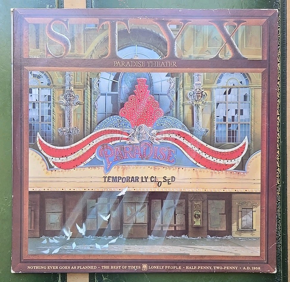 1980 Styx Paradise Theater Record Vinyl 33 RPM 12" LP SP-03719 Gatefold ROCK