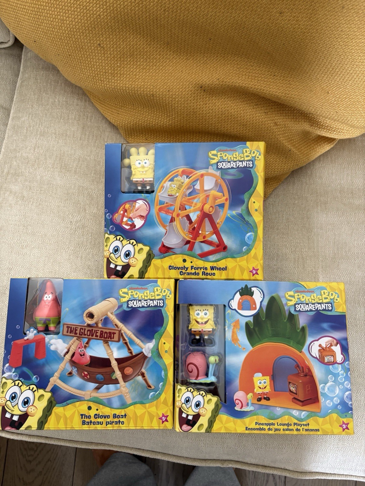 SpongeBob Squarepants Pineapple Lounge Playset Nuovo Nickelodeon x 3