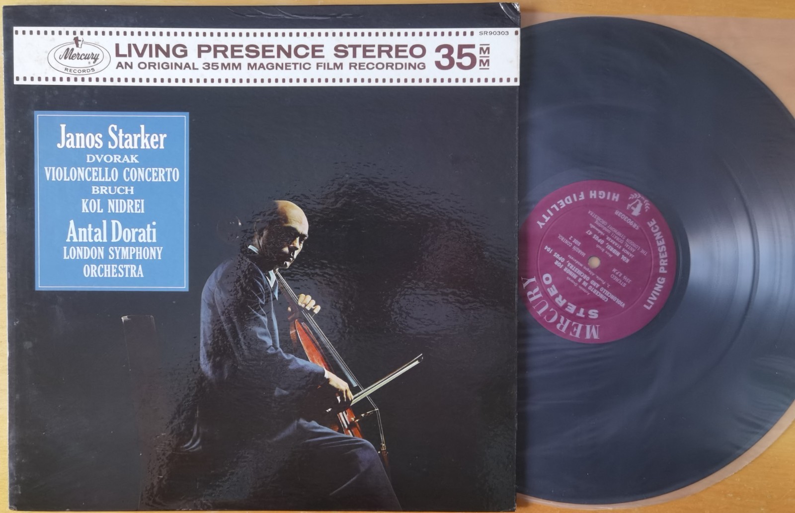 Starker Dorati Dvorak Cello Concerto Bruch LP Mercury SR90303 Stereo RFR-2/3 ED1