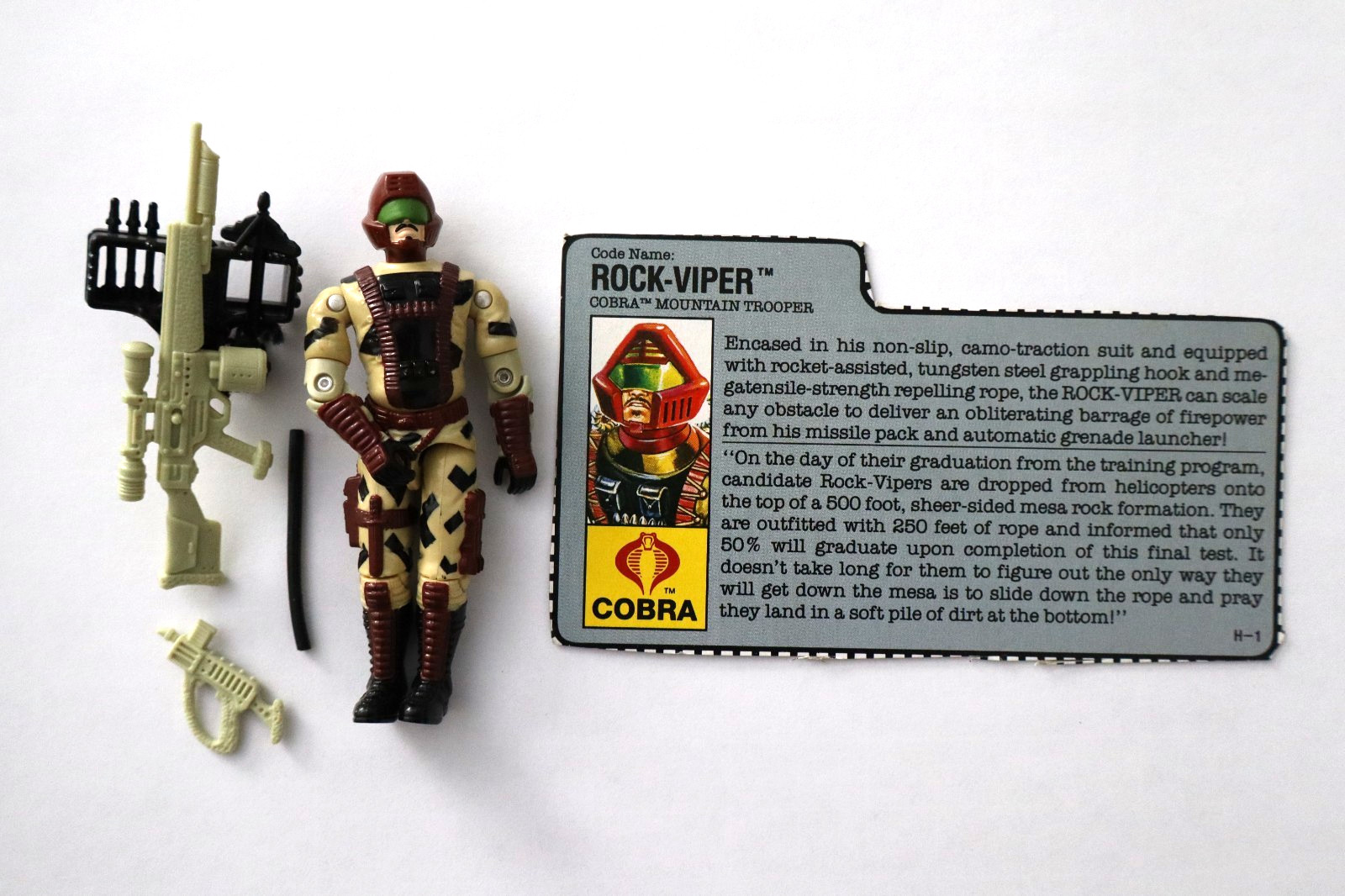 GI Joe Cobra Rock Viper 1990 v1 COMPLETO CON scheda