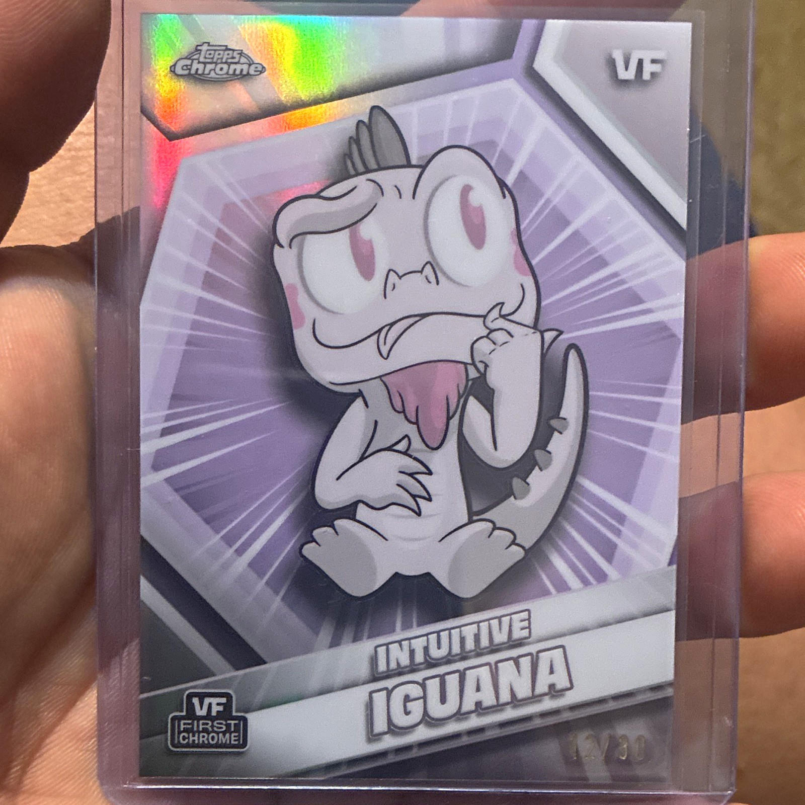 VeeFriends 2026 Topps Chrome Intuitive Iguana #104 Serial Numbered 12/30