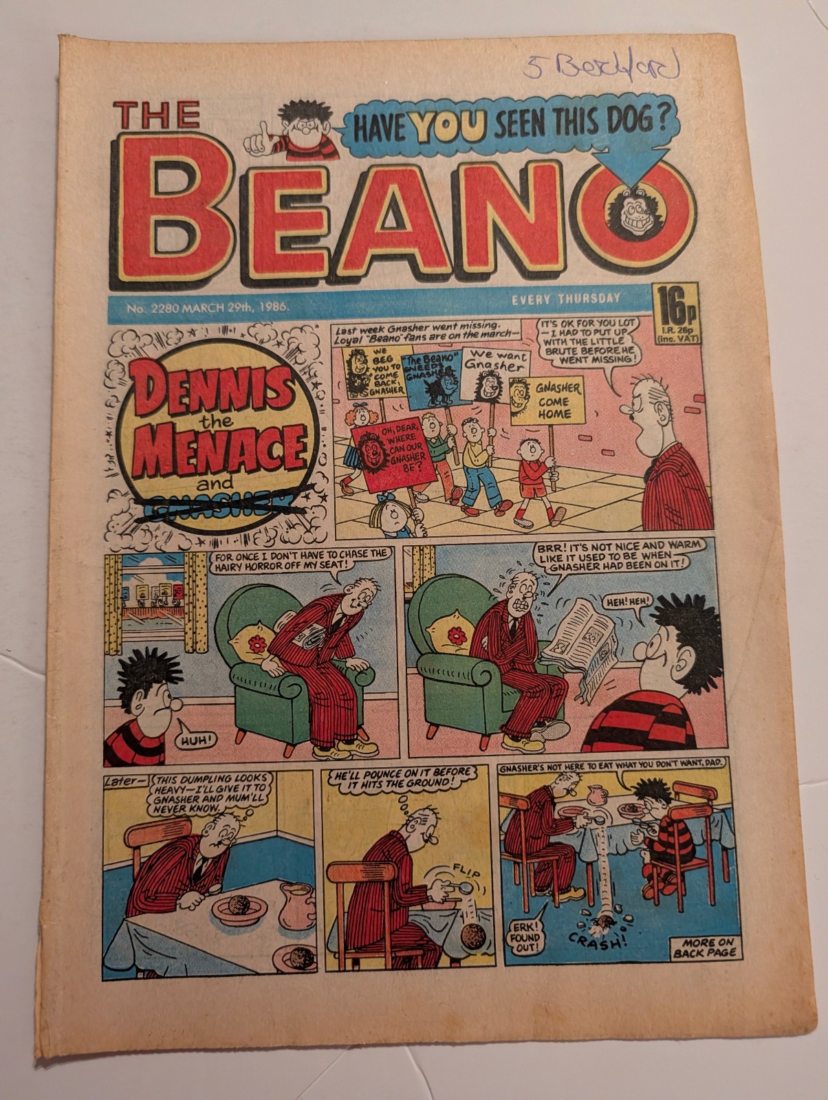 Beano Comic No 2280, March 29th 1986.