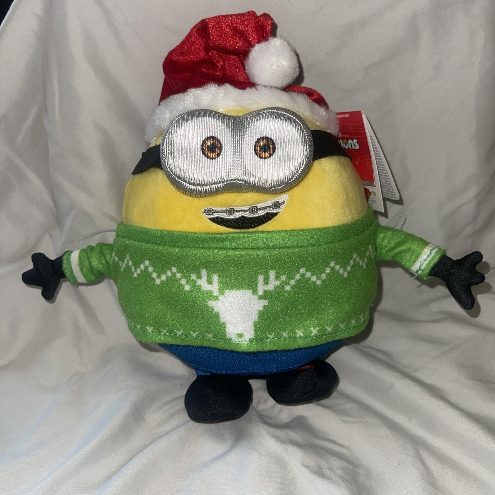 Gemmy Christmas Minion Giocattolo 8,5” Musical Dancing Peluche Canta Deck The Halls Decorazione