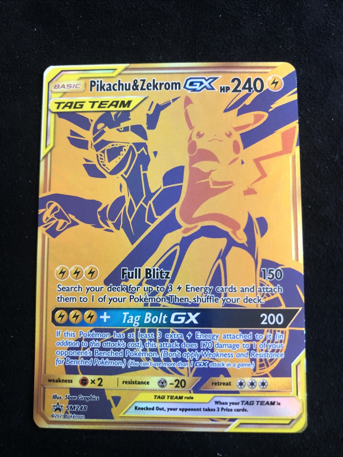 Pokémon TCG Pikachu & Zekrom GX Sun Moon SM248 Holo Promo Promo