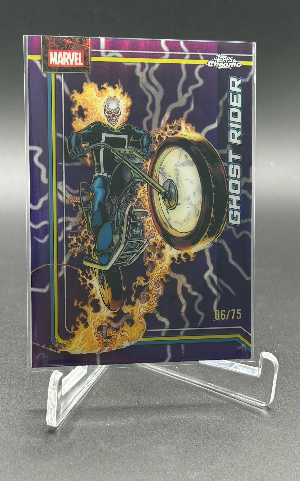 2026 Topps Chrome Marvel Comics #41 Ghost Rider Storm’s Purple Lightning /75