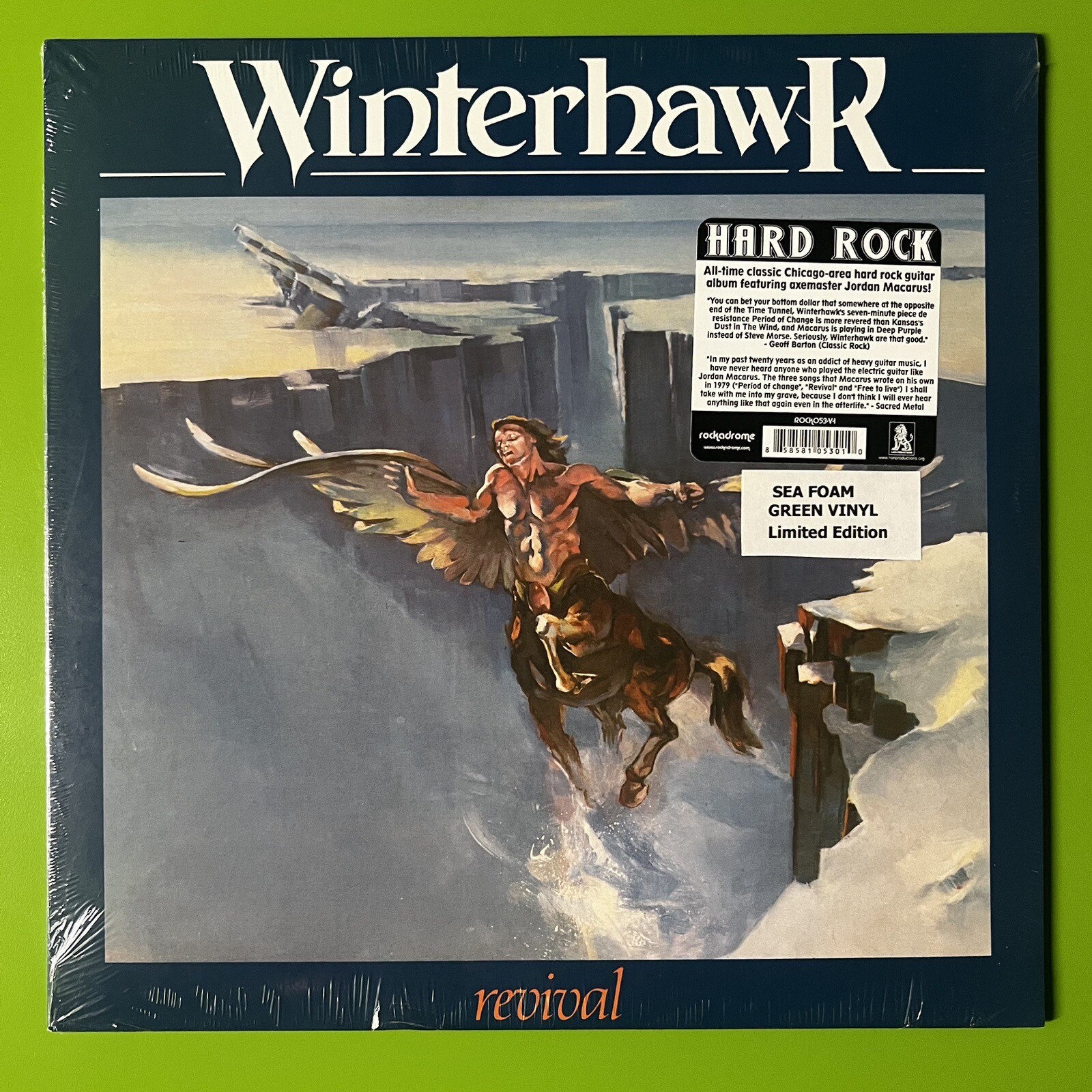 Winterhawk - ‘Revival’ 12” LP Ltd Ed Sea Foam Green Vinyl Hard Rock Sealed Metal