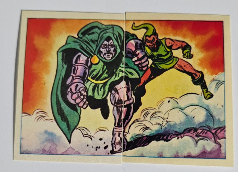 1984 LEAF MARVEL COMICS SECRET WARS STICKER #92 & #93  DOCTOR DOOM 2 PART PUZZLE