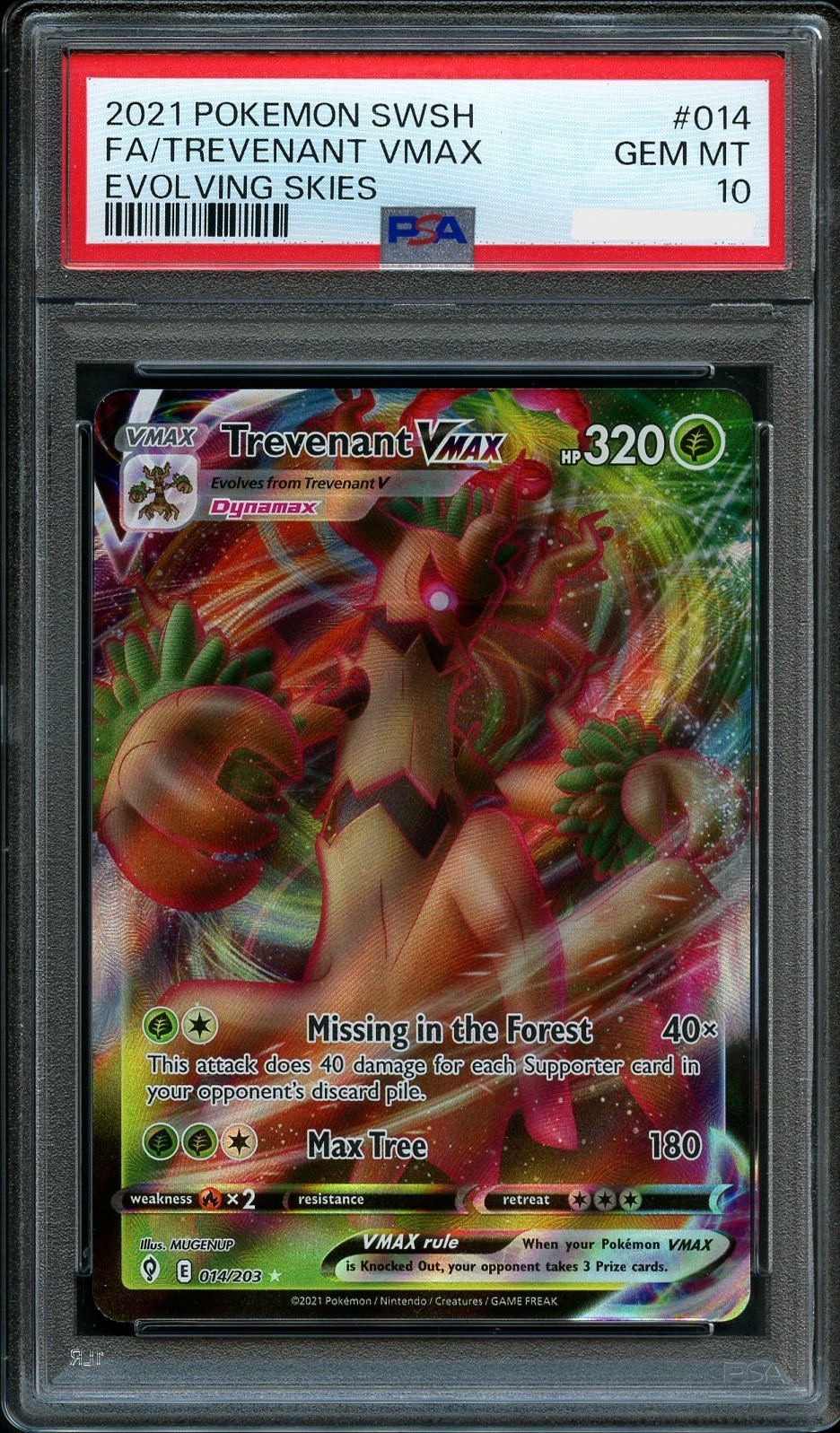 Pokemon Cieli in Evoluzione Trevenant VMAX 014 PSA 10