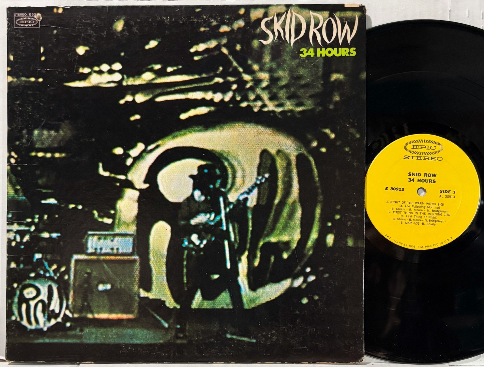 SKID ROW 34 Hours LP 1971 Epic hard rock Gary Moore EX vinyl