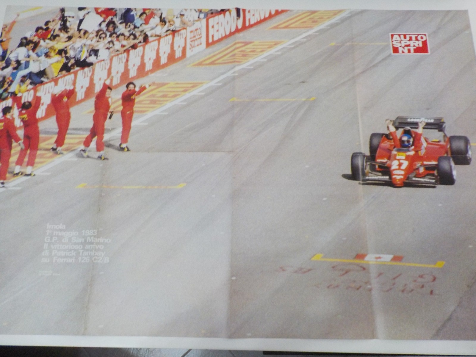 Autosprint Doppio Poster Tambay/Arnoux G.P. San Marino 1983  COMPRO FUMETTI SHOP