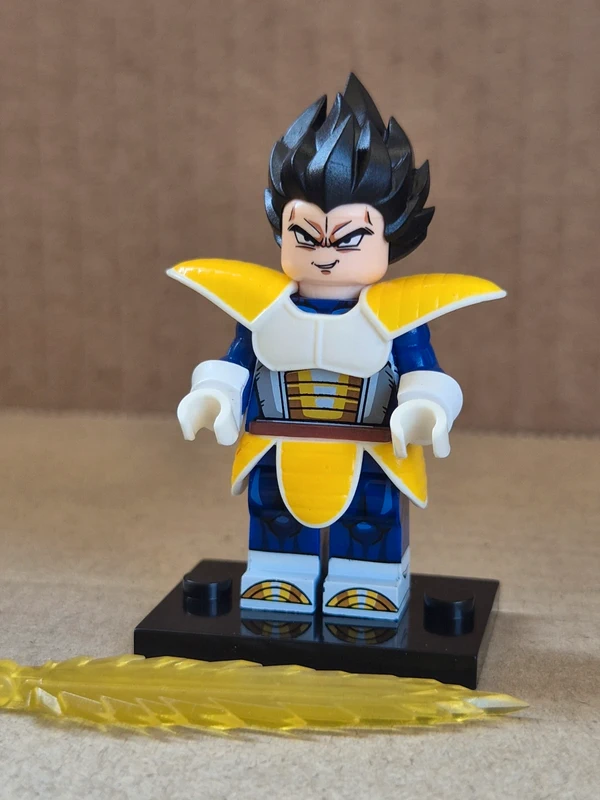 Dragon ball Vegeta minifigure style Lego compatible