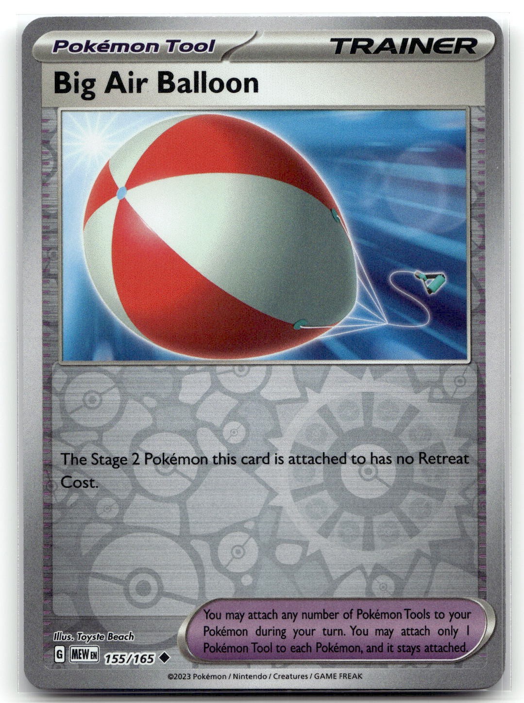 Big Air Balloon 155/165 SV: Scarlet & Violet 151 Reverse Holo Pokemon TCG NM