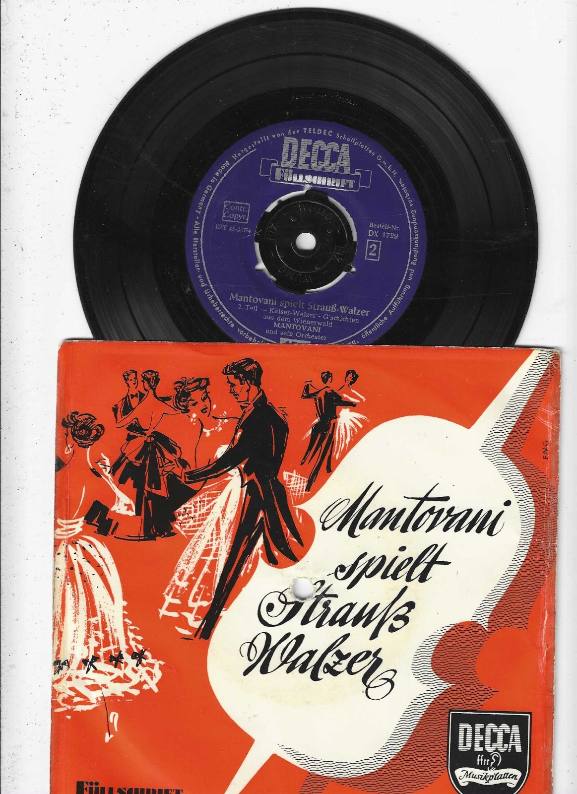 Mantovani spielt Strauß Walzer - Single 7" Vinyl  Decca DX 1729