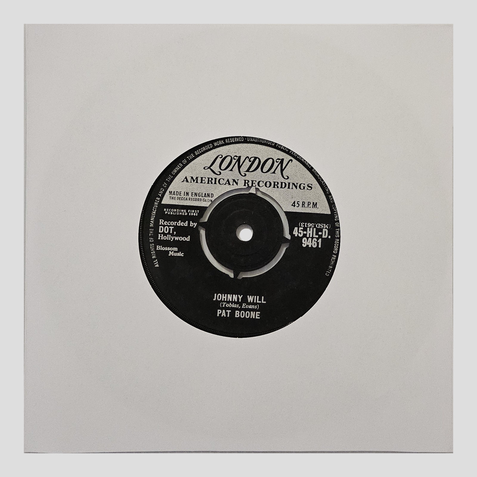 Pat Boone - Johnny Will Disco in Vinile 7" 45 RPM