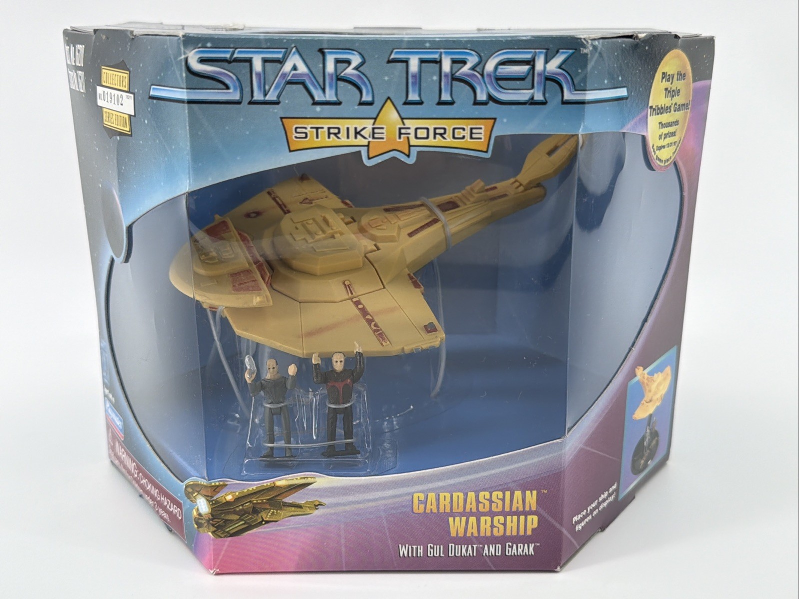 Star Trek Strike Force nave da guerra cardassiana con minifigure compagni di gioco 1997 