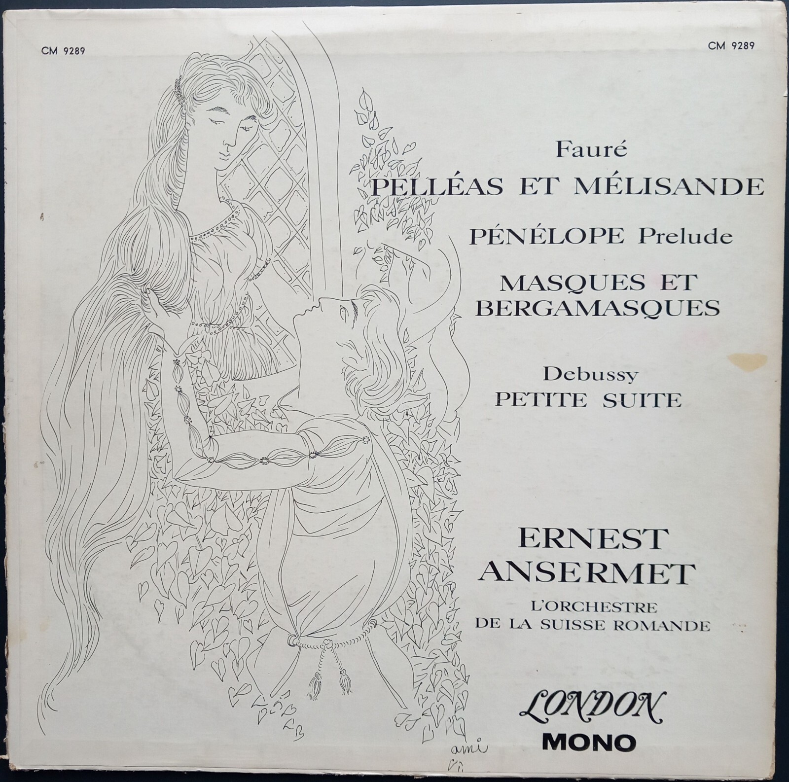 Fauré - Pelléas et Mélisande, ANSERMET, OSR, London CM 2989, MONO