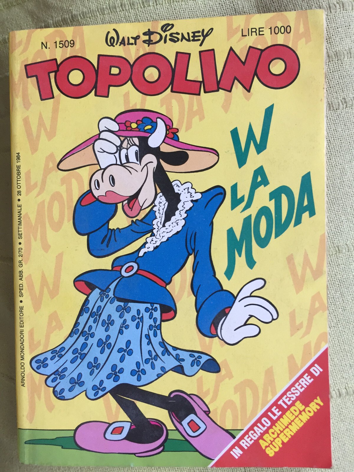 TOPOLINO N° 1509 -  28 OTTOBRE 1984. CON 6 TESSERE SUPERMEMORY+INSERTO. EDICOLA!