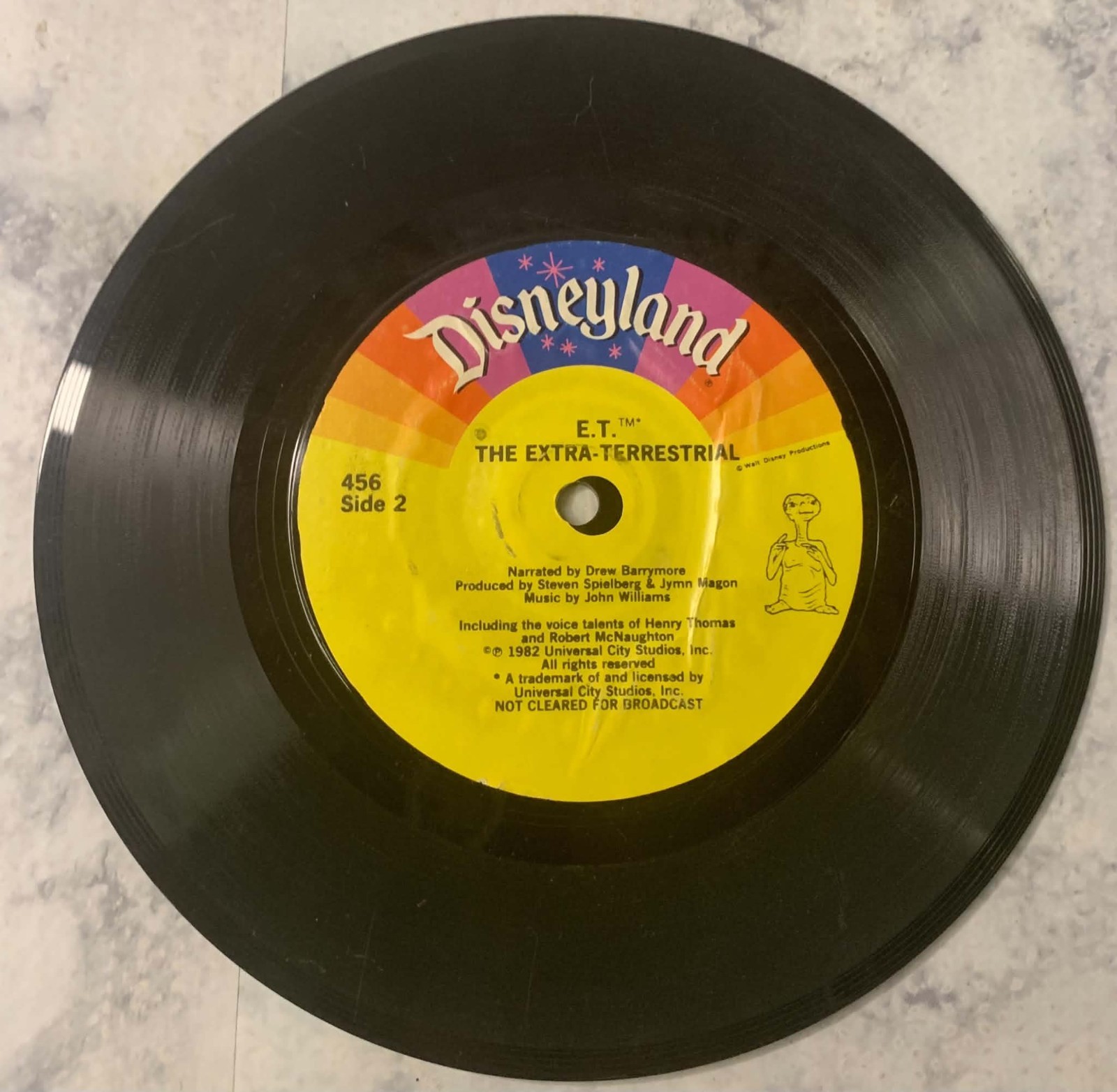 Various – E.T. The Extra-Terrestrial - 1982 - Disneyland 456 7" Single Untested 