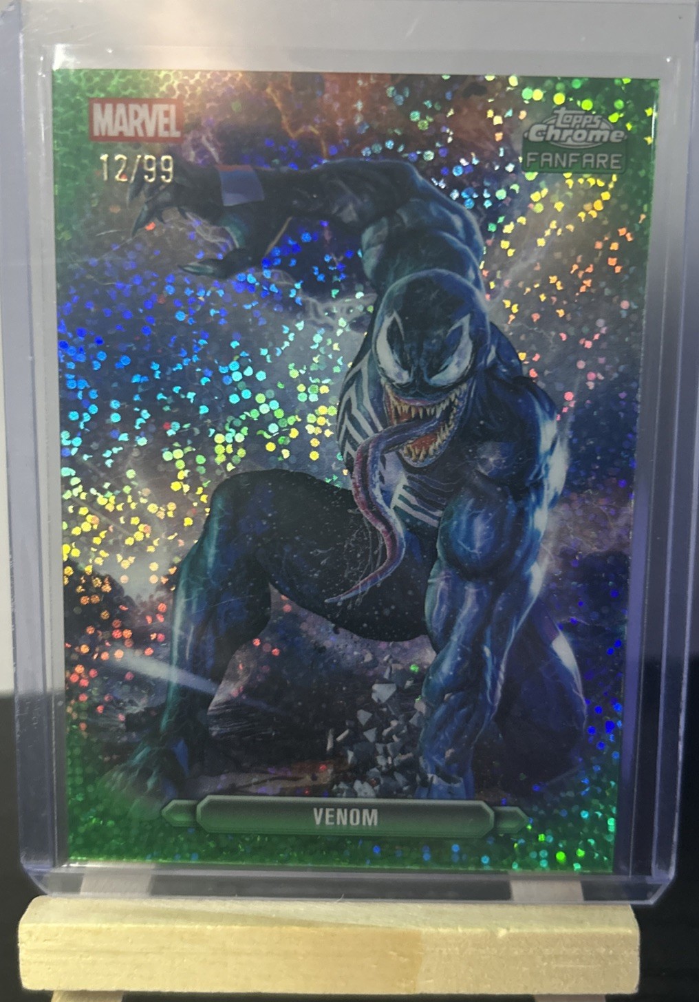 2026 Topps Chrome Marvel Fanfare VENOM Green Speckle Refractor #/99 FF-46 RARE