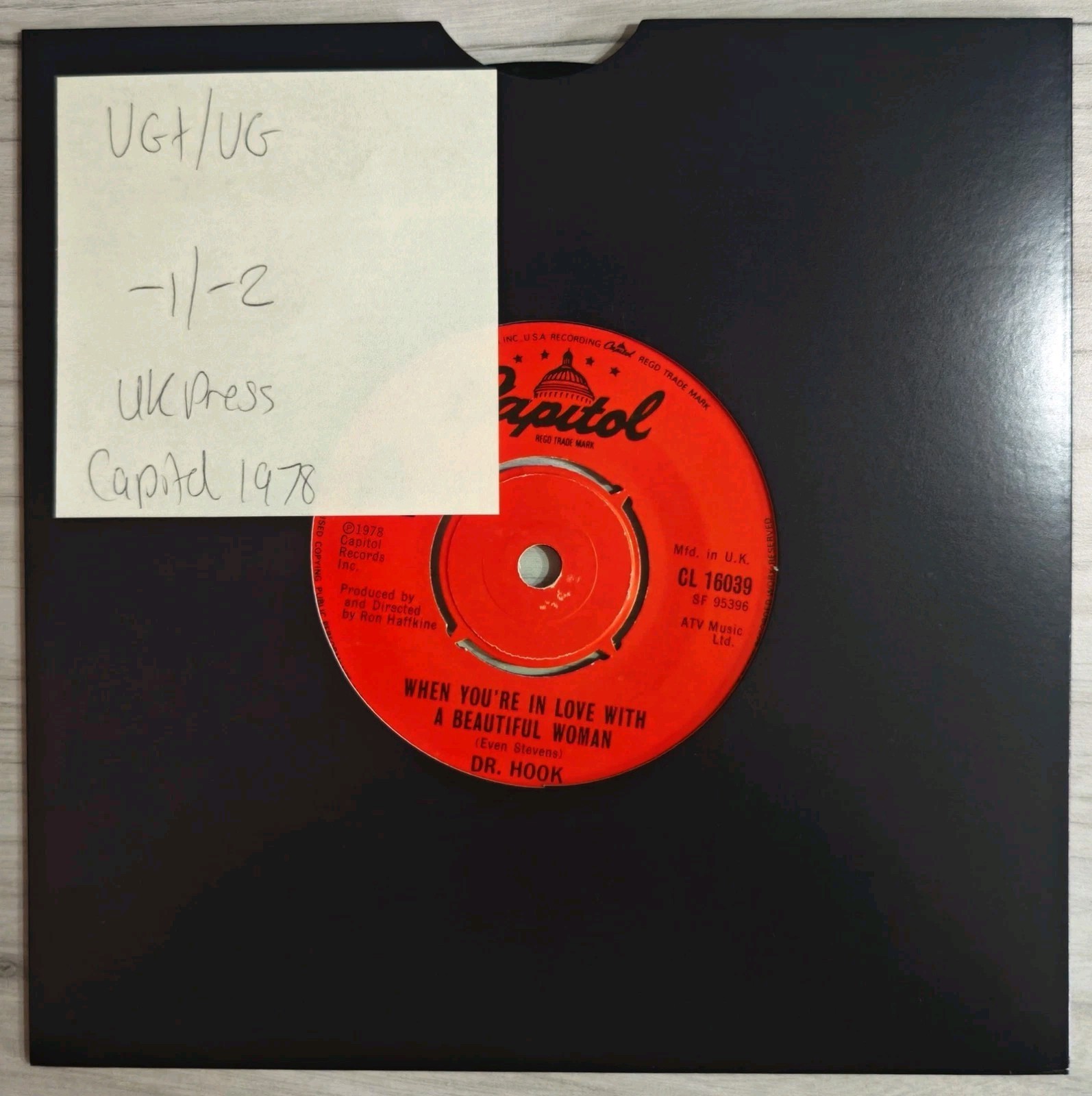 Dr. Hook When You're In Love With A Beautiful Woman Vinyl Record 7" VG/VG CL 160