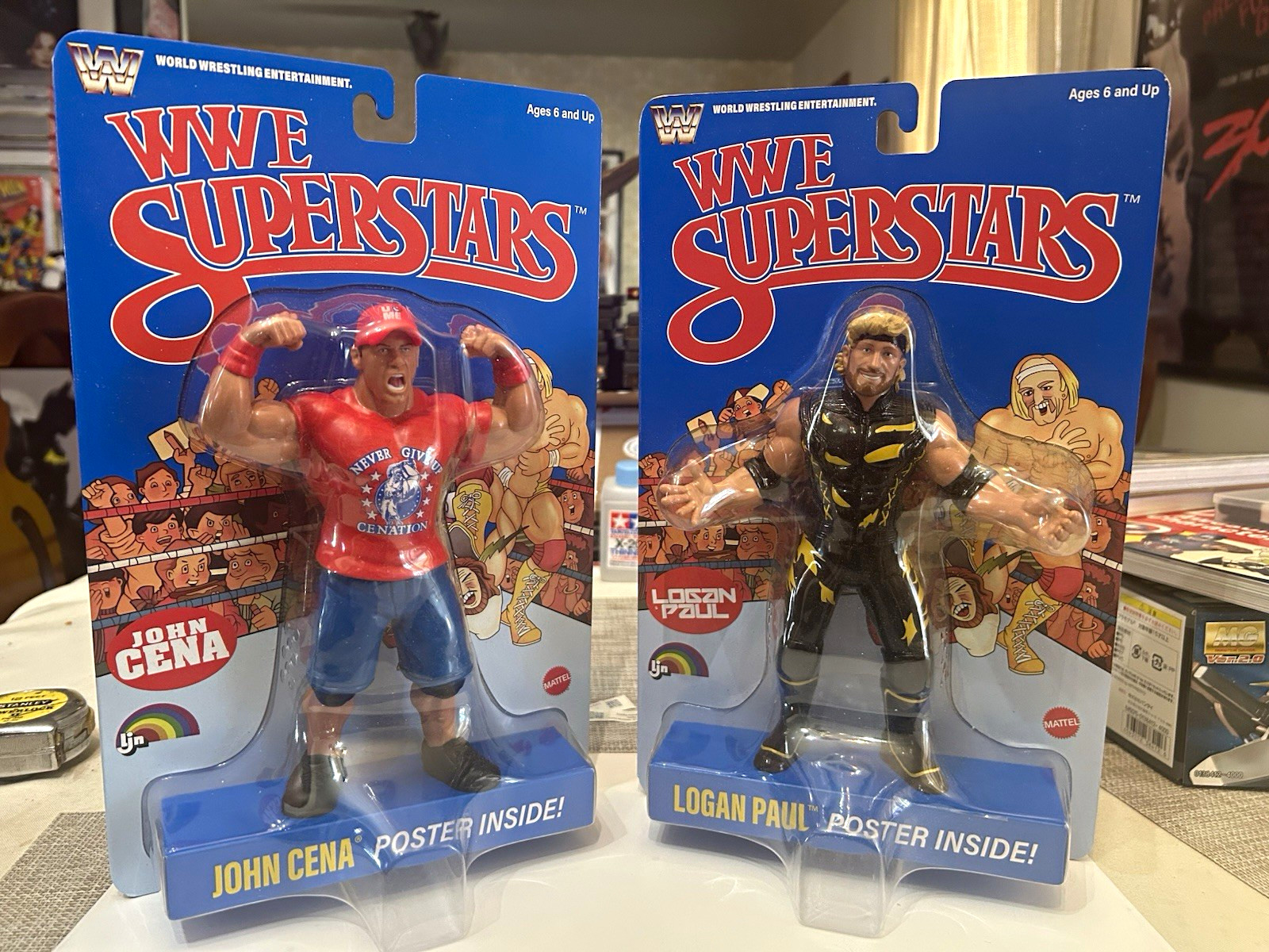 Mattel LJN WWE Superstars John Cena & Logan Paul Blue Card NEW Retro